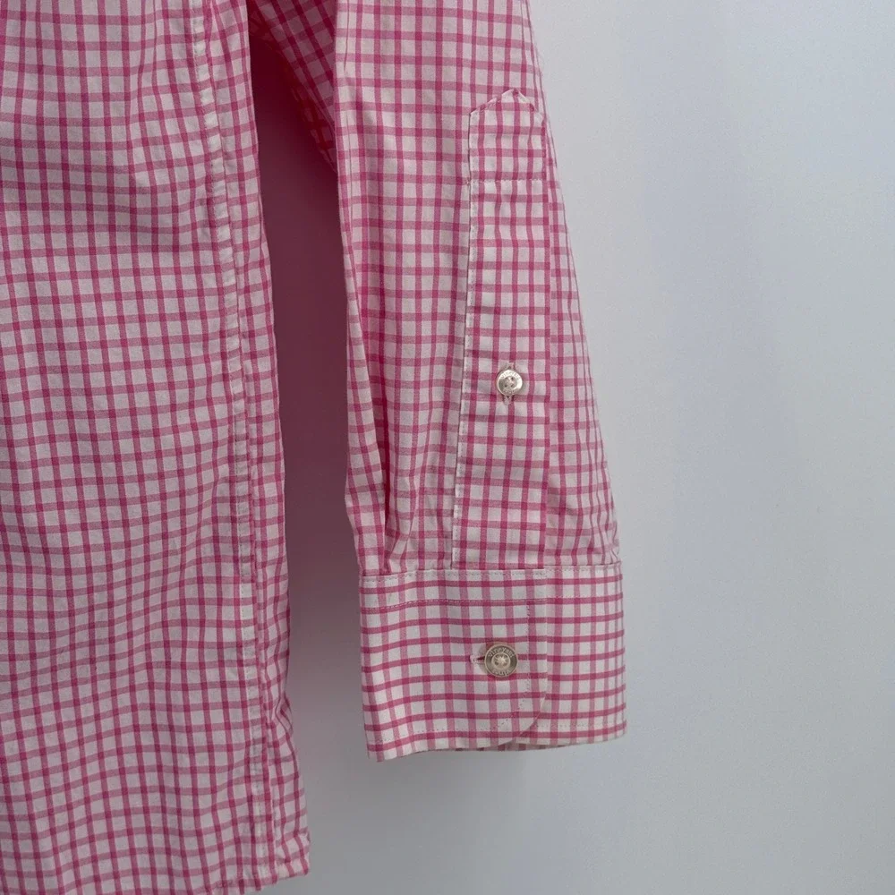 Vineyard Vines Murray Shirt Mens Large Pink Gingham Classic Fit Cotton Classic